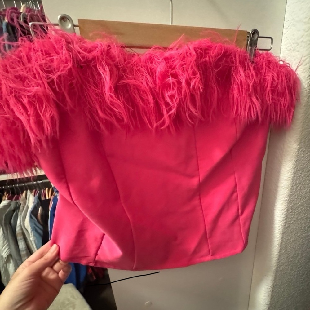 New York & Company feather Tube Top